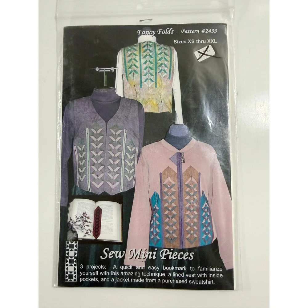 Sew Mini Pieces Sewing Pattern Women XS-XXL Multicolor Fancy Folds Vest Jacket